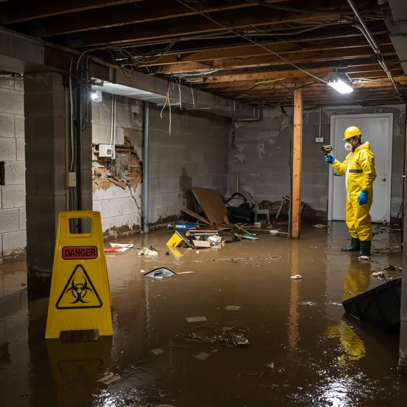 Flooded Basement Electrical Hazard in El Reno, OK Property